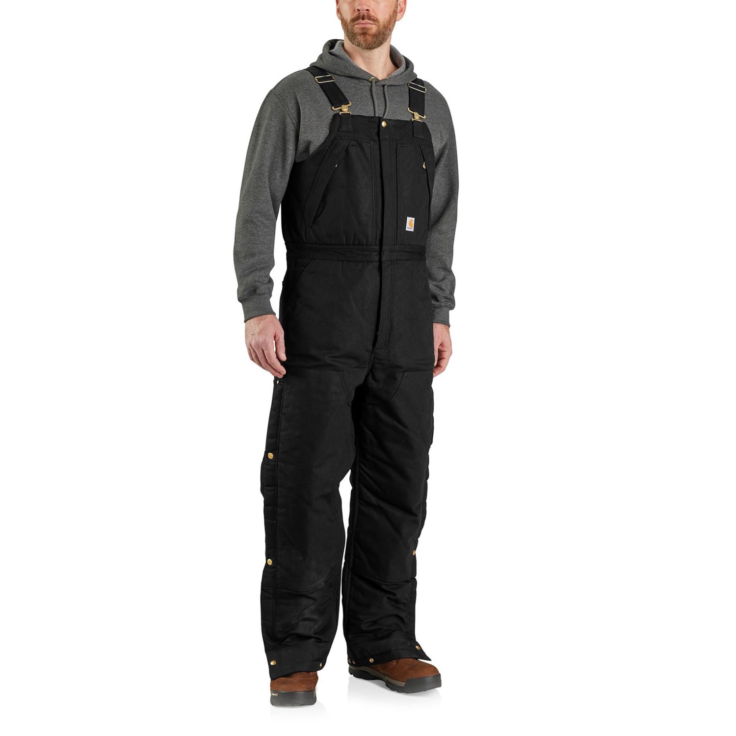 Carhartt 105470 Loose Fit Firm Duck Bib Overalls for Men | Black | Size XL/Small